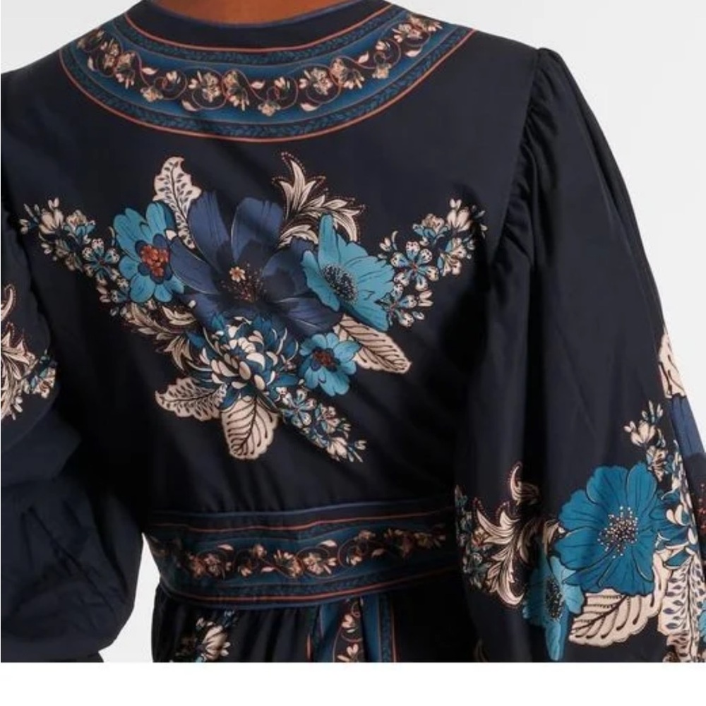 FARM Rio Black Maxi Dress with Teal and Pink Floral Print - Picture 3 of 9